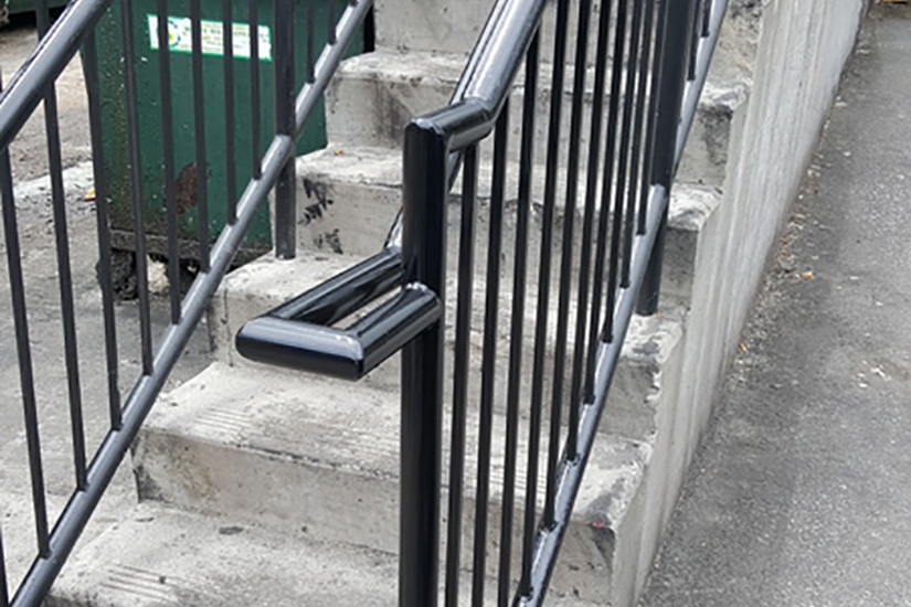 Welding & Fabrication Project: Newly installed black metal railing
